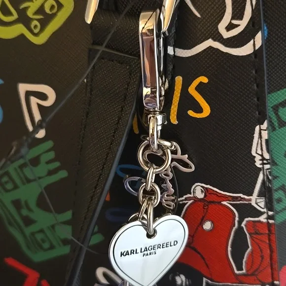 Karl Lagerfeld Black Multi Color Tote Brand New Approx size : 14 inch ( L) x 12i - Picture 2 of 4